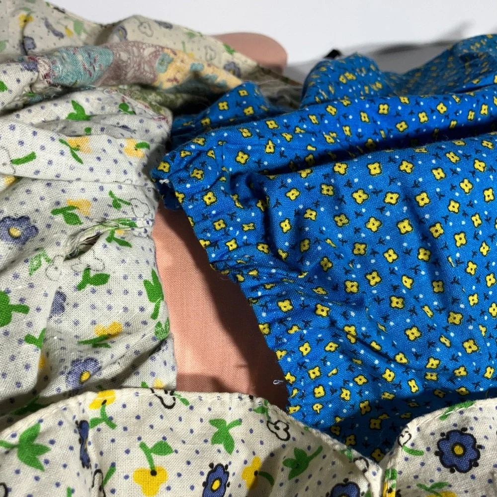 Handmade Patchwork Rag Doll in Blue Outfit
